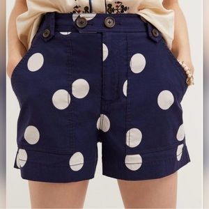 MAEVE Polka Dots Shorts - Navy Blue - Size 0